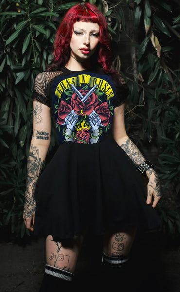 Custom order - Guns n’ Roses Fishnet Baby Doll Dress