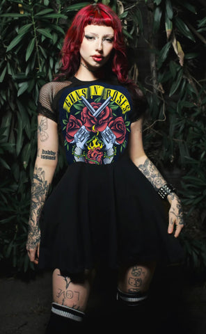Guns n’ Roses Fishnet Baby Doll Dress