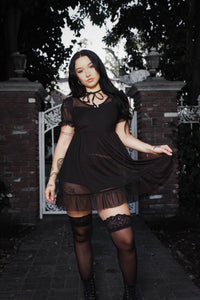 Midnight Mesh Babydoll Dress (PREORDER)