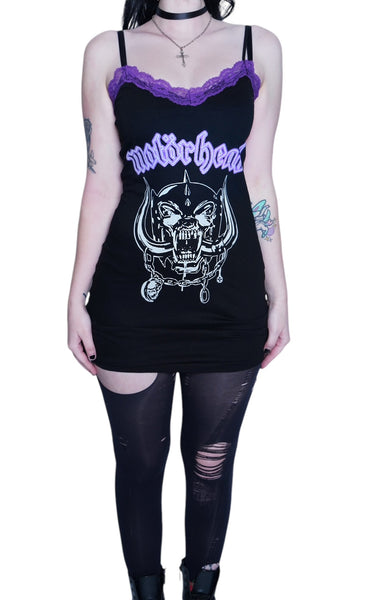 Motorhead Purple Lace Strap Dress