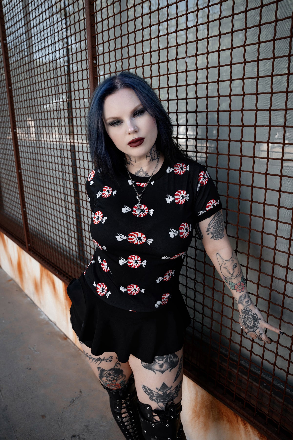 Eyecandy Print Ringer Tee