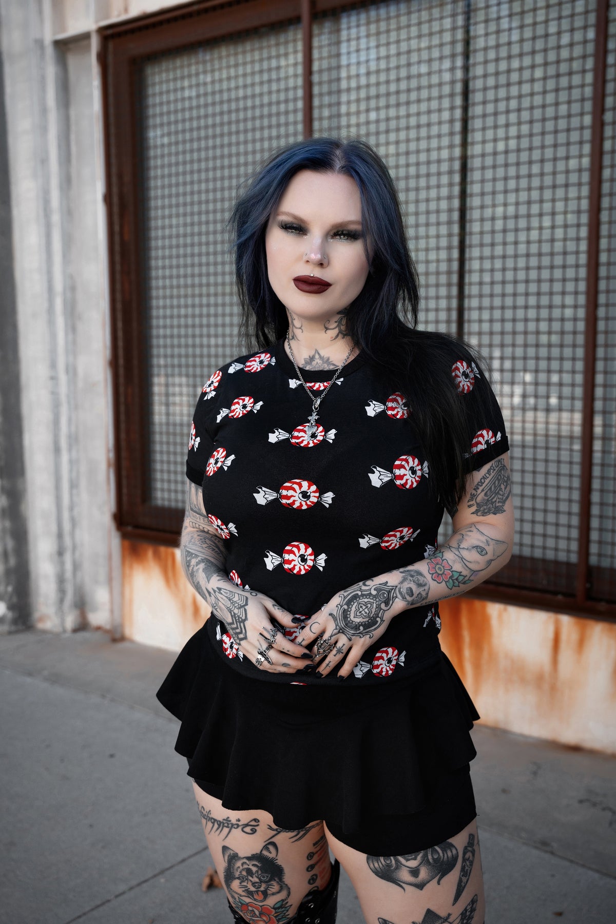Eyecandy Print Ringer Tee