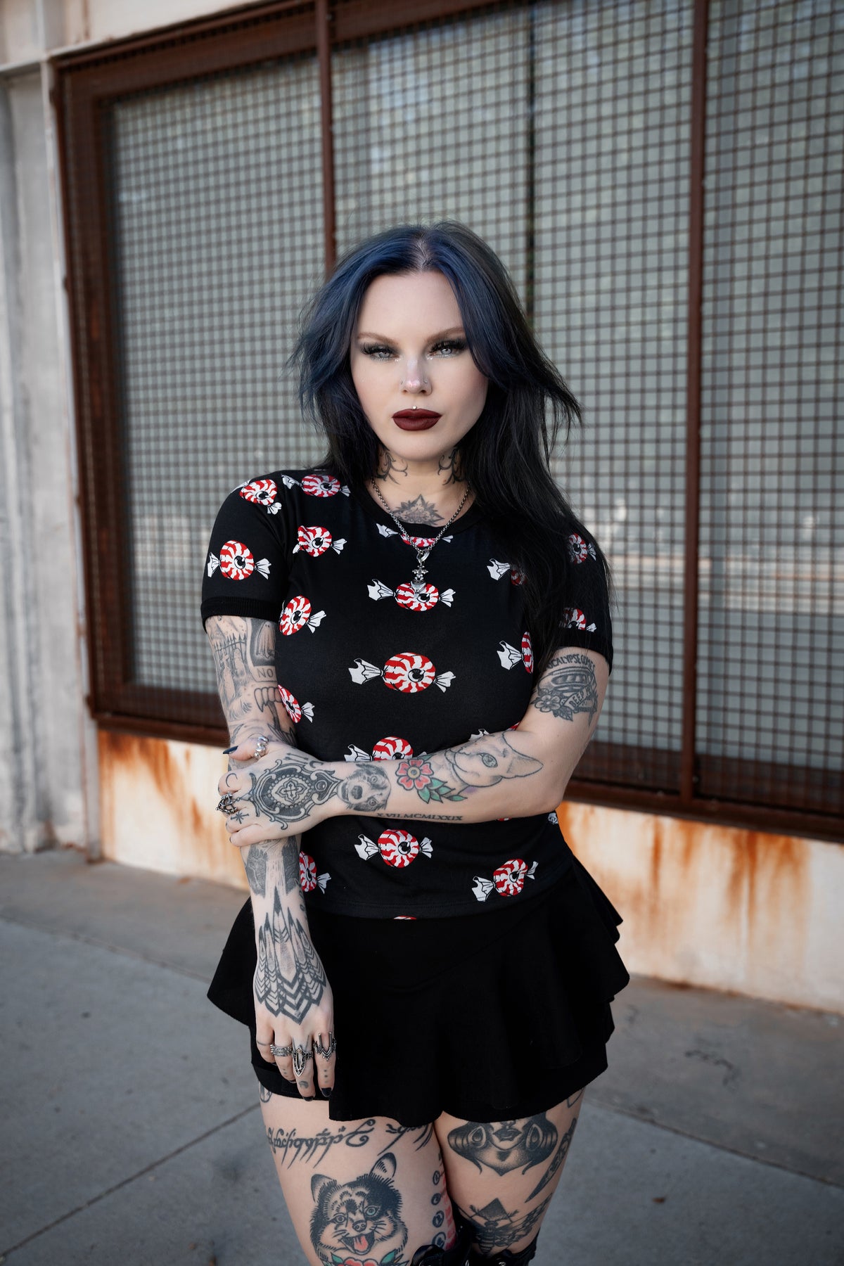 Eyecandy Print Ringer Tee