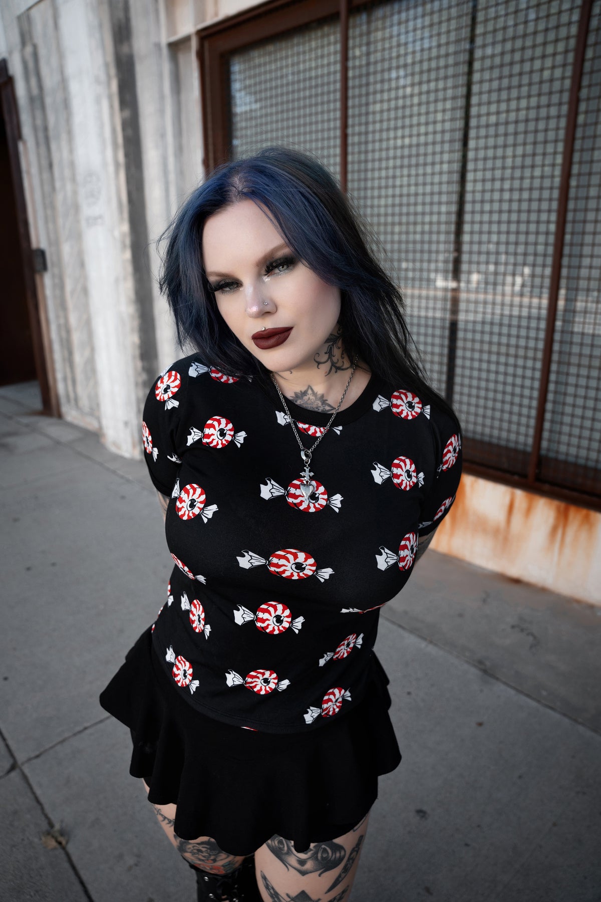 Eyecandy Print Ringer Tee