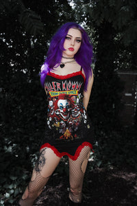 Killer Klowns from Outer Space Slit Red Lace Dress