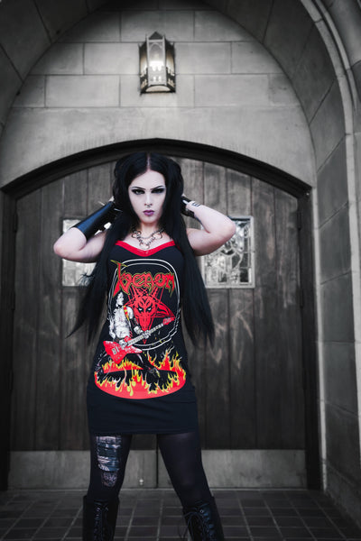 Venom Red Lace Strap Dress