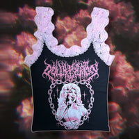 Dolly Pink Lace Ribbed Tank