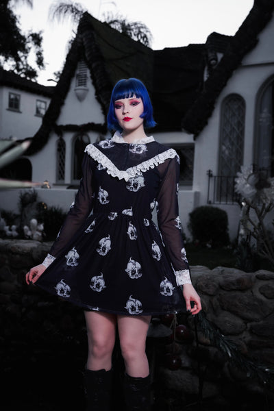 Kewpie Metal Print Victorian Lace Dress