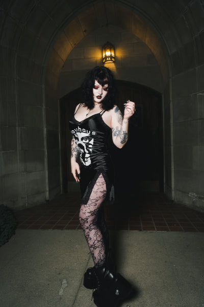 Bauhaus Mini Slip Dress (Cross)