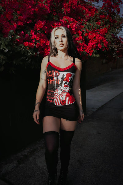 ACID BATH Red Lace Strap Dress