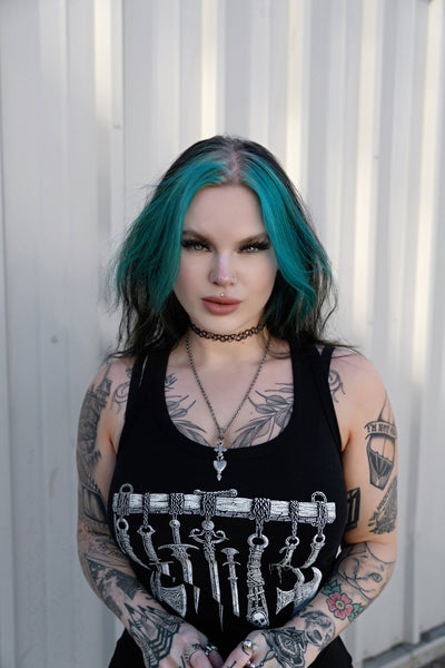 Medieval Weapons Ribbed Tank Top