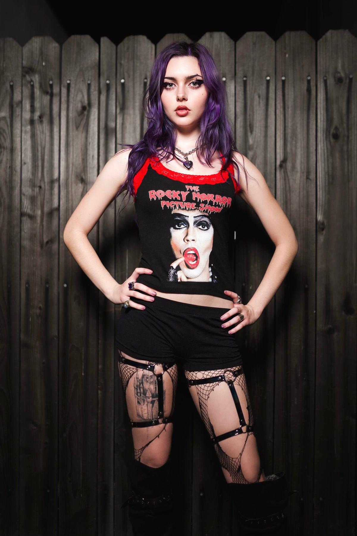 Rocky Horror Red Lace Ribbed Tank