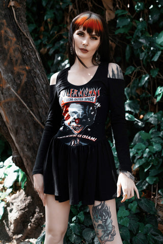 Killer Klowns from Outer Space Shoulder-Cut Dress (ONE OF A KIND)