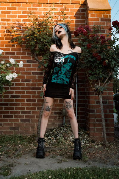 NIN Off- Shoulder Lace Dress