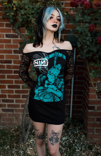 NIN Off- Shoulder Lace Dress