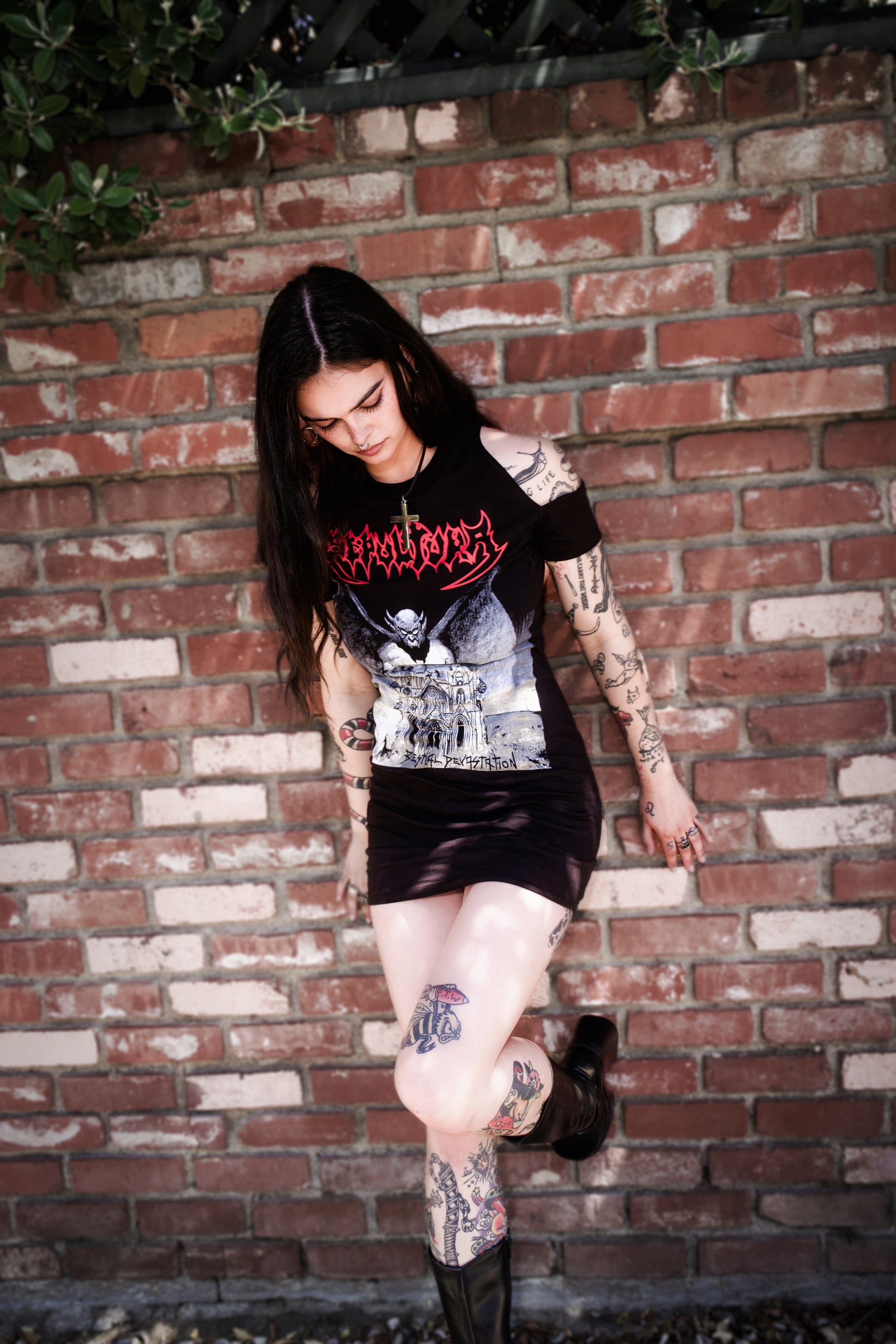 Sepultura Shoulder-Cut Dress