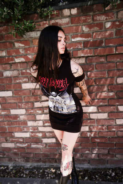 Sepultura Shoulder-Cut Dress