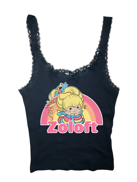 Zoloft Ribbed Lace Tank