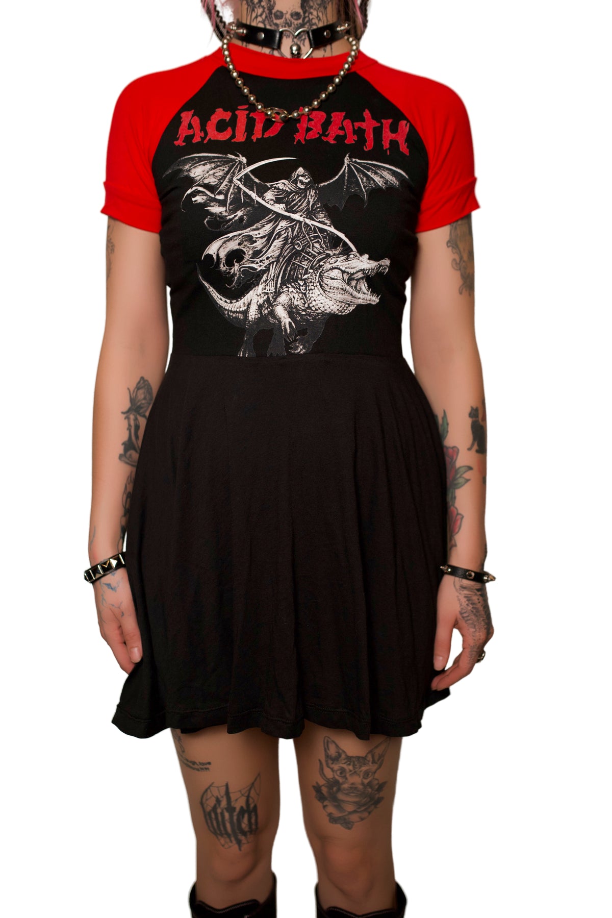 Acid Bath (Red Sleeves) Baby Doll Dress