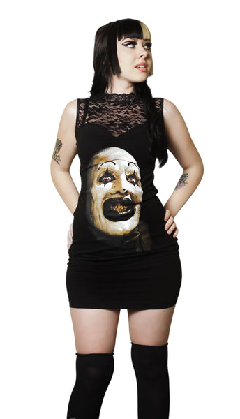 Art High-Neckline Lace Dress