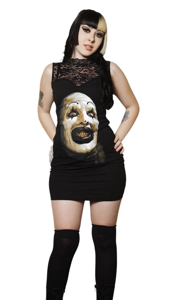 Art High-Neckline Lace Dress