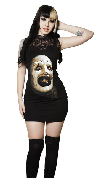 Art High-Neckline Lace Dress