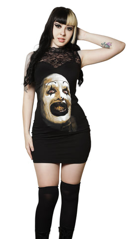 Art High-Neckline Lace Dress