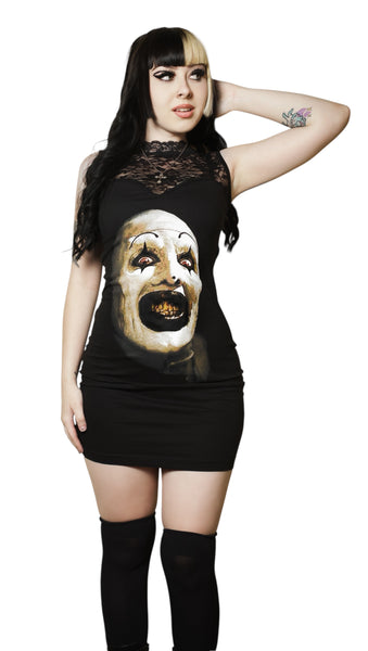 Art High-Neckline Lace Dress