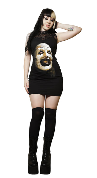 Art High-Neckline Lace Dress