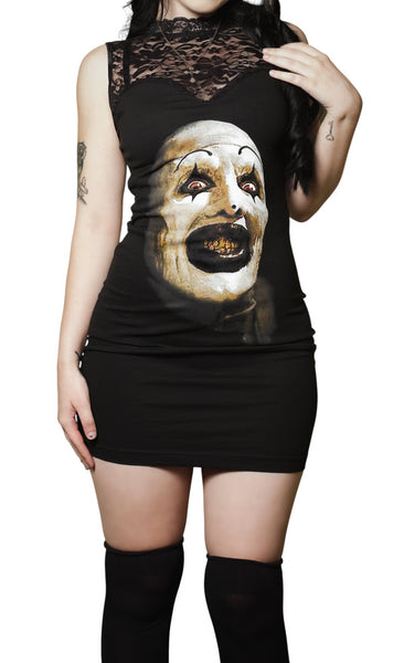 Art High-Neckline Lace Dress