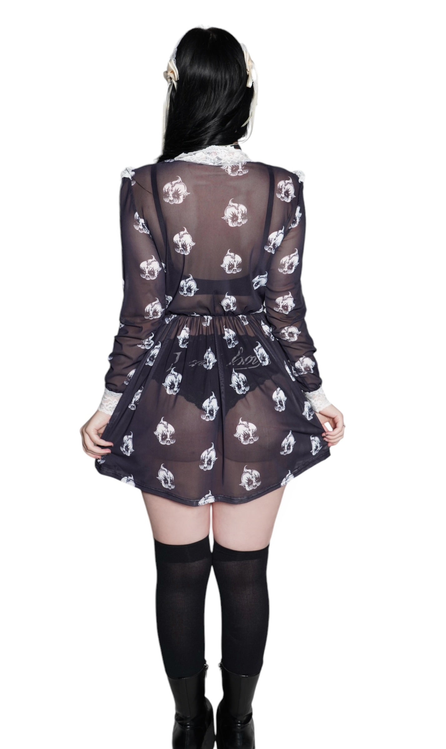 Kewpie Metal Print Victorian Lace Dress