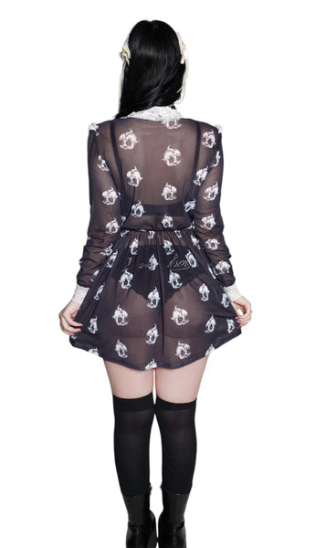 Kewpie Metal Print Victorian Lace Dress