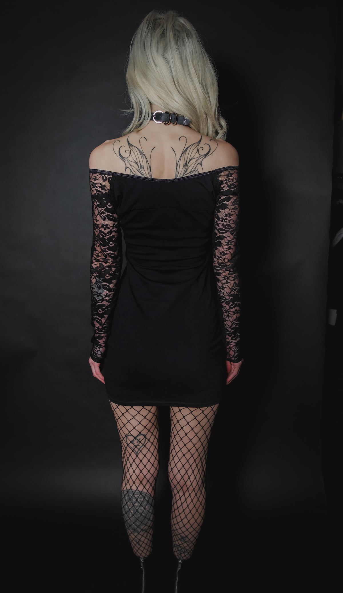 Type O' Negative Off- Shoulder Dress