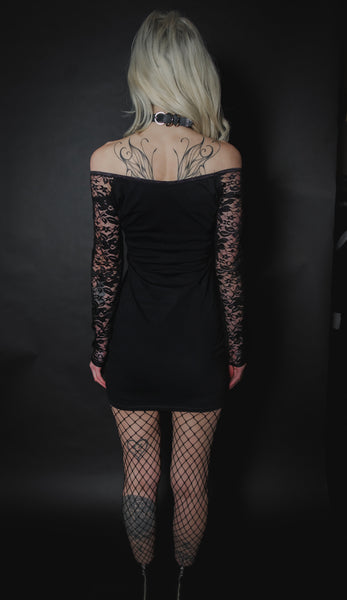 Type O' Negative Off- Shoulder Dress