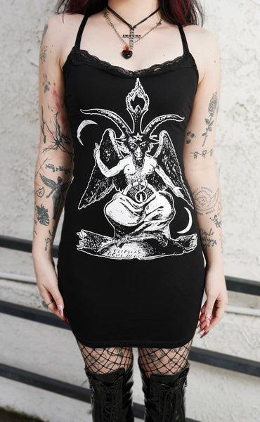 Baphomet Lace Strap Dress