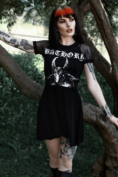 Bathory Fishnet Baby Doll Dress