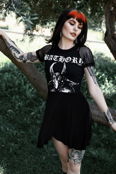 Bathory Fishnet Baby Doll Dress