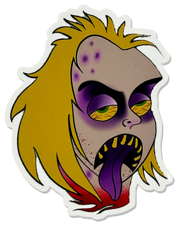 Beetlejuice (Face) Cut Vinyl STICKER