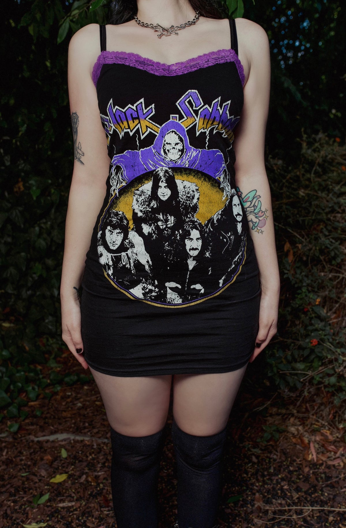 Black Sabbath Lace Strap Dress