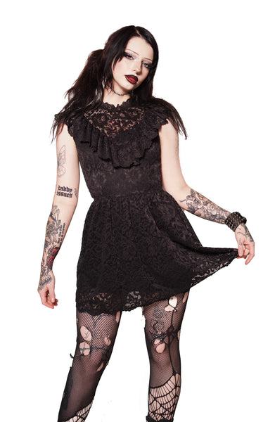 The Scarlet Mourning Lace Dress (Black)
