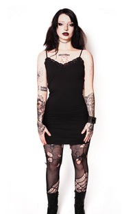 ALL Black Lace Strap Dress