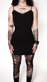 ALL Black Lace Strap Dress