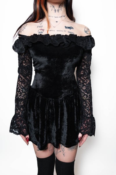 Black Widow Velvet Dress