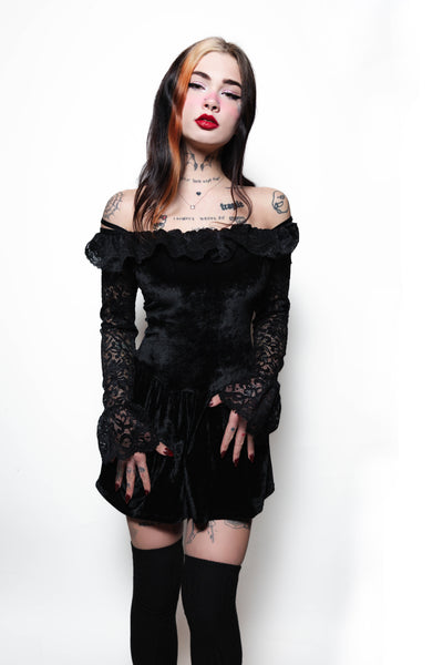 Black Widow Velvet Dress