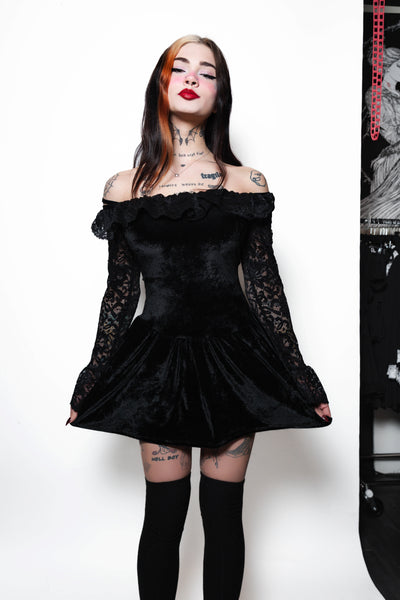 Black Widow Velvet Dress