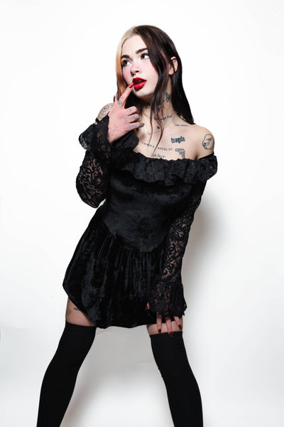 Black Widow Velvet Dress
