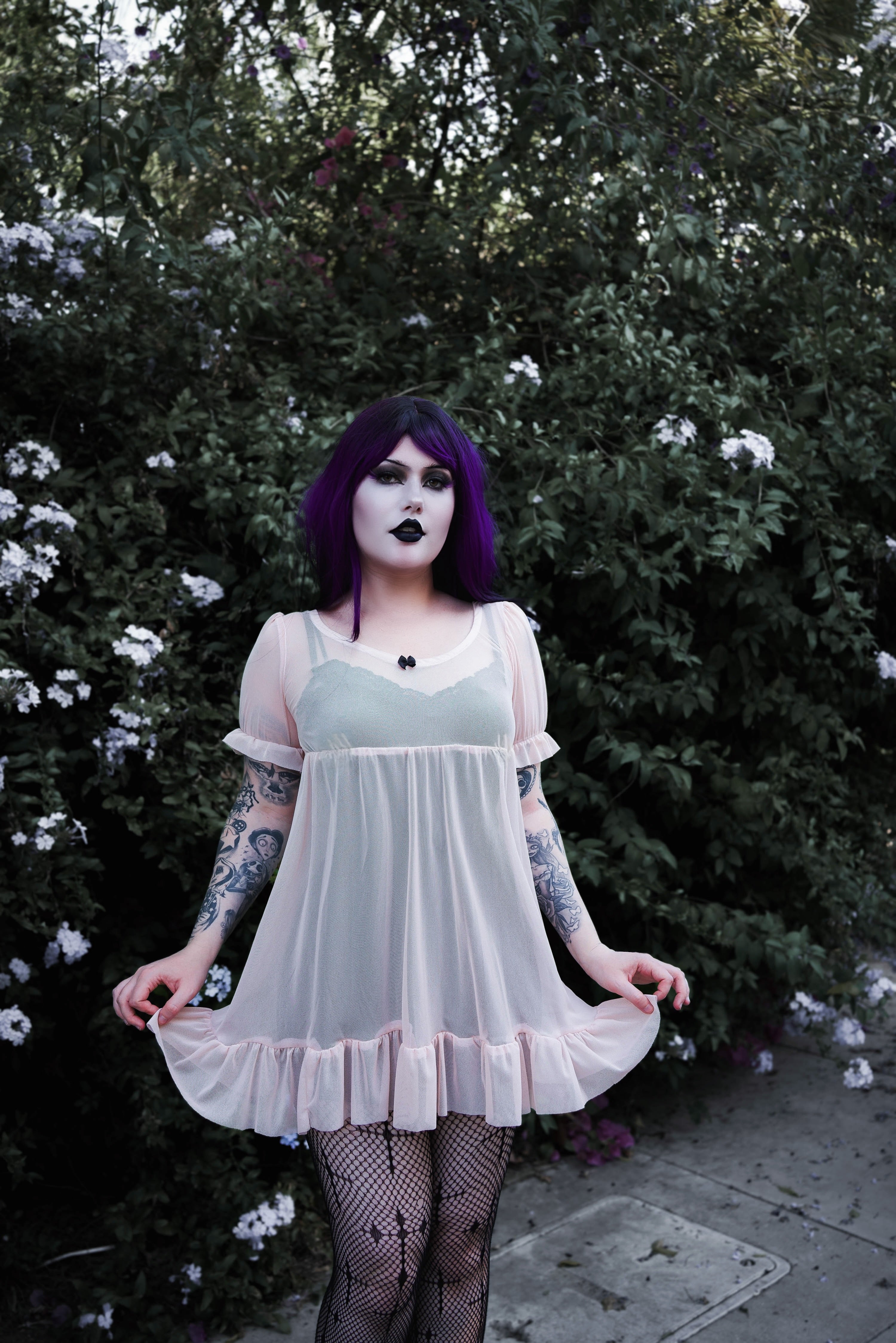 pink mesh babydoll dress UO Pink Mesh Babydoll Dress