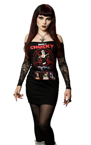 Bride of Chucky Off- Shoulder Lace Dress
