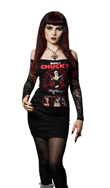 Bride of Chucky Off- Shoulder Lace Dress