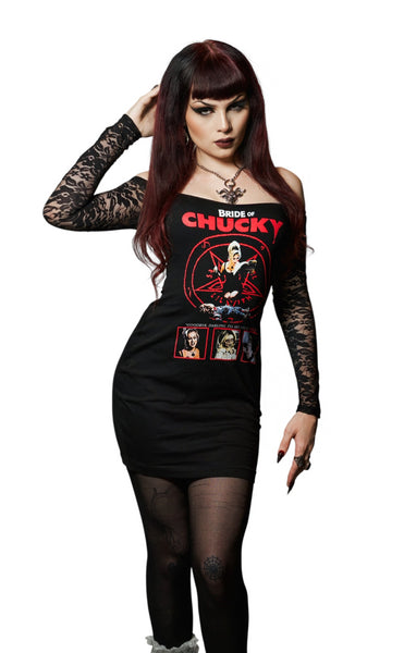 Bride of Chucky Off- Shoulder Lace Dress